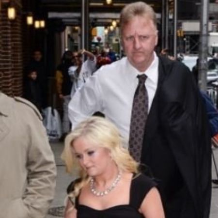 Mariah Bird with her father Larry Bird.